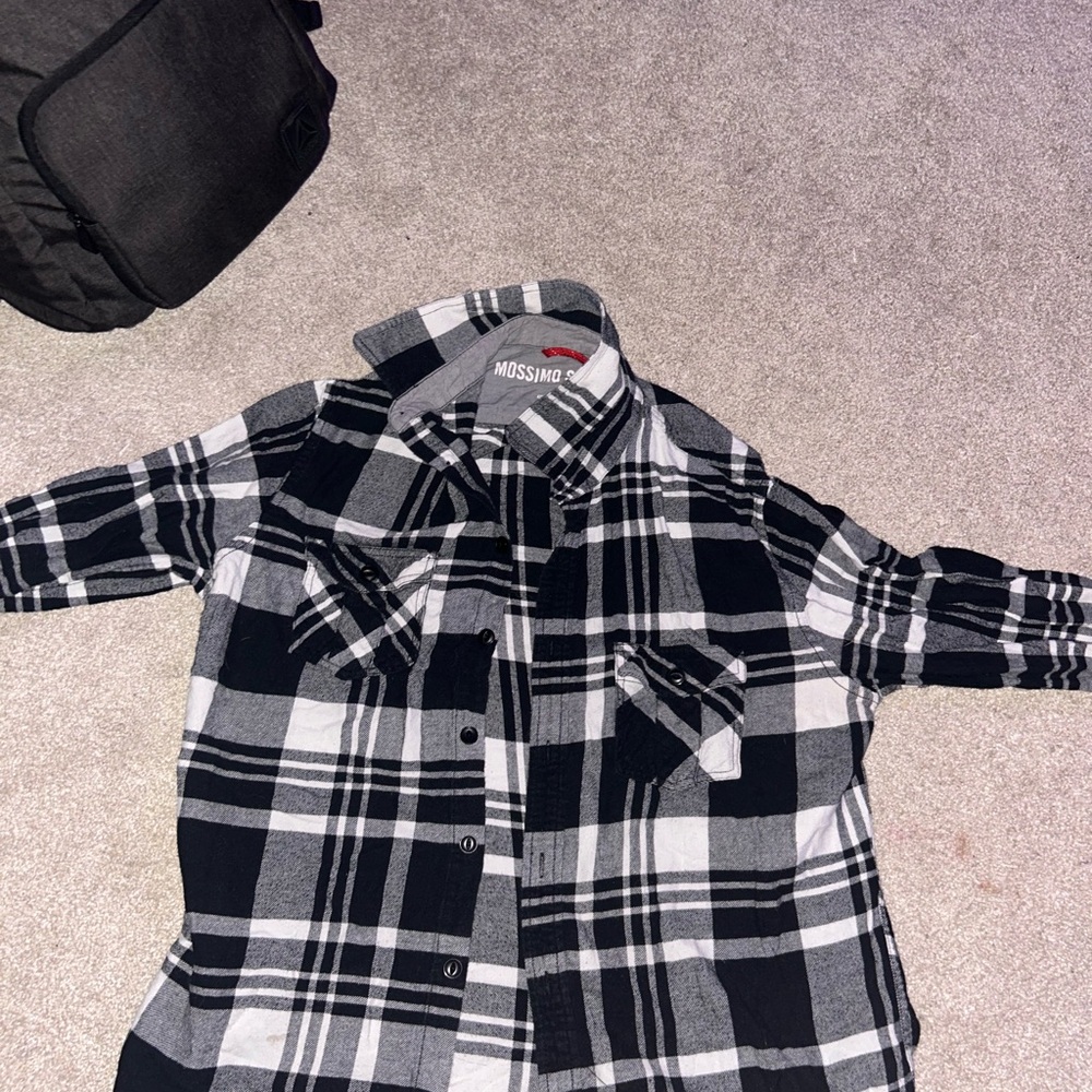 Mossimo Black and White Plaid Shirt